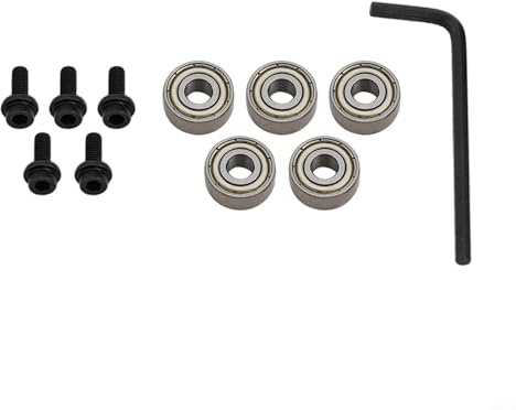 5-teiliges Fräser-Bit-Kugellager-Ersatz-Set mit oben montierter Führung für Holzbearbeitungswerkzeuge, Stahlkonstruktion, 12,7 mm Außendurchmesser, 4,76 mm Innendurchmesser,