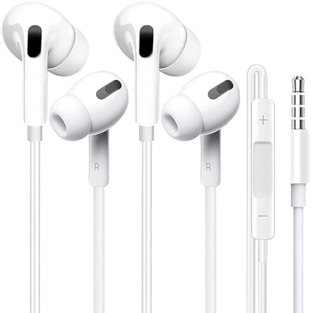3,5mm In Ear Kopfhörer mit Kabel, 3,5mm Klinkenstecker mit Mikrofon, Geräuschisolierende Kabelgebundene Ohrhörer für iPhone, Samsung, Computer, Laptop, MP3 Player