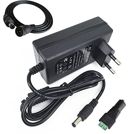 DZYDZR AC/DC Adapter Power Supply DC 12V 4A Netzadapter Wall Plug 2,1/2,5mm x 5,5mm Plug für LED Band