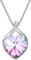 Angelady ♥Amour de l'éternité Collier Coeur Bleu Améthyste pour Femme Collier Pendentif Coeur or Rose,Cadeau Femme Cadeau Maman Noël Cadeau de Bijoux-avec Boîte Cadeau de Bijoux (3-Rose)