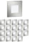 ledscom.de 20 Stück LED Treppenlicht/Wandeinbauleuchte FEX für innen und außen, eckig, edelstahl, 85 x 85mm, warmweiß