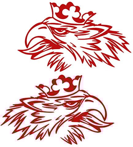 Greif Dekor Aufkleber Set (links und rechts) Aufkleber LKW Folie Rauten Scollops Zacken Ornamente K075 (K075 Karminrot)