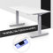 boho office® Höhenverstellbarer Schreibtisch 180 x 80 cm - Made in Germany, Elektrisch stufenlos, 2 Motoren, 3-Fach Teleskop, Kollisionsschutz - Premium Line Silber inkl. Tischplatte in Weiß