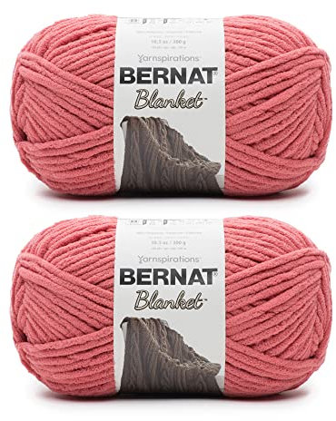 Bernat Blanket Terracotta Rose Yarn - 2 Pack of 300g/10.5oz - Polyester - 6 Super Bulky - 220 Yards - Knitting/Crochet