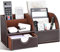 Richblue Schreibtisch Organizer, PU Leder Stiftehalter Schreibtisch, Multifunktionaler Büro Organizer mit Schublade (7 Fächern-Braun)