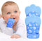 Vicloon Baby Beißhandschuhe,2 Stück Handschuhe Beißring Spielzeug,BPA Frei,Beruhigen Sie wundes Zahnfleisch, Stimulierung Zahnen Handschuhe für 0-6 Monate Baby-Blau Herzform