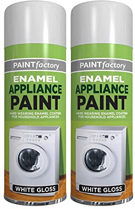 Classic Signature - 2 x Enamel White Appliance Spray Paint 300ml Tough Stuff Hard Wearing Smooth Aerosol for Metal Wood and Plastic