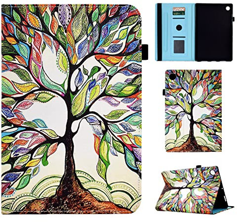 Vaitasy Funda Huawei Mediapad M5 Lite 10 10,1 Pulgadas 2018, Flip Book Protectora Cover con Ranura para bolígrafo Carcasa para Huawei Mediapad M5 Lite 10.1 - Árbol de Color