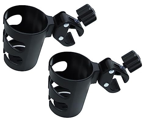 OrangeClub Fahrrad Flaschenhalter 2 Pack Flaschenhalter Wasser Becherhalter 360 Grad Rotation Getränk Wasser Becherhalter für Trolleys Mountainbikes,Kinderwagen und Rollstuhl