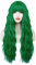 TOMIGO Damen Lange Grün Gewellt Perücke Mit Knall - Synthetisch Halloween St Patricks Day Cosplay Kostüm Perücke
