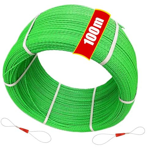 Guia Pasacables 100M, 4,5mm Guia Pasacables Profesional Guia Cables Espiral Guía Pasacables con 2 Muelles Guía Ayuda de Extracción de Cables para Tirar de Cable