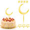 Ouligay 8pcs Moon Star Cake Toppers, Mirror Gold Birthday Decorations, Little Star Celestial Cake Charms For Kids Babyshower Birthday Party Supplies