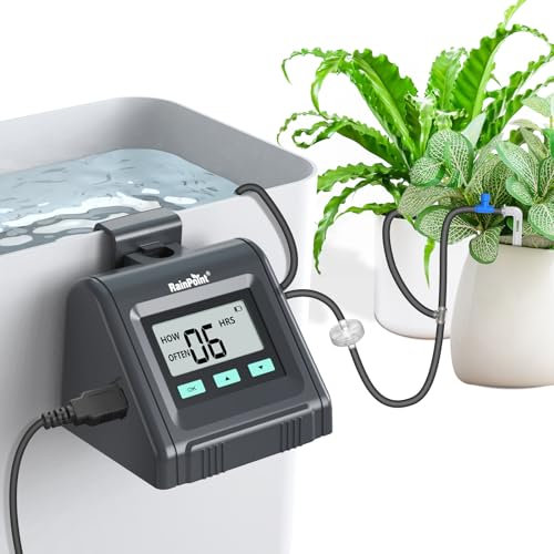 RAINPOINT Automatic Watering System, Water Volume Adjustable, Indoor Self Watering System for Potted Plants, DIY Drip Irrigation Kit for Garden Holiday Plants Watering