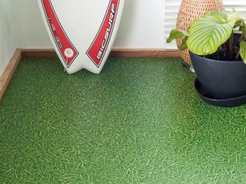 PVC Bodenbelag Vinylboden in Rasen Optik, Zuschnitt (2m breit / 4m lang)