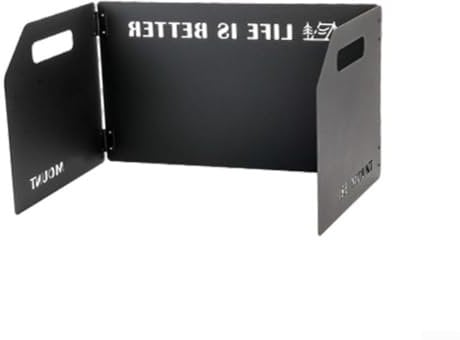 Gas Stove Windshield - Tri-fold Camping Stove Windshield Cooker WindScreen, Windproof Stove For Camping,Hiking,Picnic,Cooking(black)