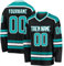 Personalisiertes Hockey-Trikot, gestalten Sie Ihr Hockey-Trikot mit Ihrem Namen/Team/Nummer, schwarz 2, One size