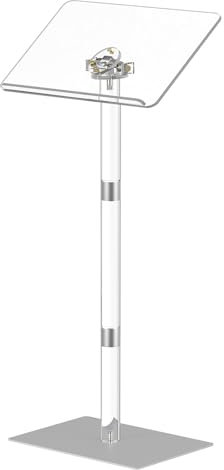 Acryl-Podium Stehpult Rednerpult,Klarer Acryl-Podiumsständer Mit Breiter Lesefläche,Stehschreibtisch Für Büro, Schule,Podium-Ständer Transparent,40X30cm