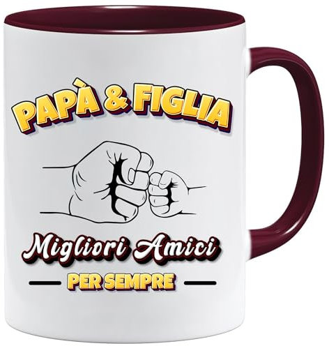 Jungle Mug Festa del Papà | Tazza Migliori Amici Papà & Figlia | Idea Regalo Originale | Compleanno Uomo | Tazza Colazione Divertente | Regali Speciali per Lui