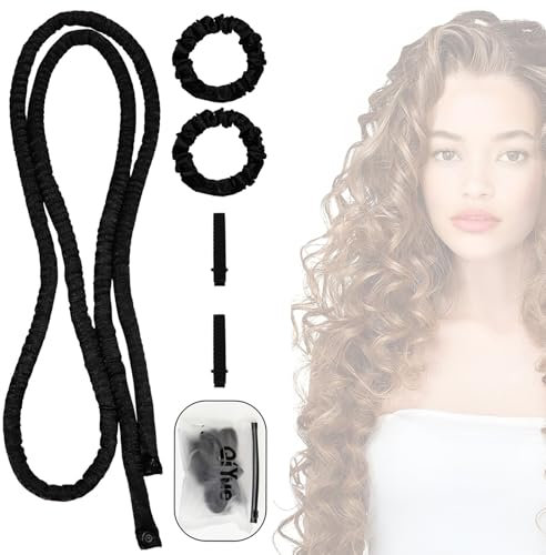 Heatless Curls Band, Hitzefreie Lockenwickler Schwarz, Heizloses Kleines Locken Stangen Stirnband, Geeignet Für Alle Haartypen Und Texturen,Schulterlänge Oder Längeres Haar Optimale Ergebnisse.