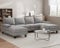 Devoko Sofa mit Schlaffunktion, U-Form Wohnlandschaft Eckcouch mit Abnehmbarem Bezug, Ecksofa für Wohnzimmer & Schlafzimmer (BxTxH) 292x111x92cm, Grau