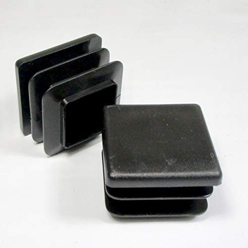 ajile - 4 pièces - Embout à lamelles carré pour tubes 40 x 40 mm - NOIR
