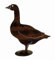 Gartenfigur aus Metall - Edelrost Bauernhof Tier: Gans auf Platte (Fester Stand) - Höhe 60cm - Rost Dekoration