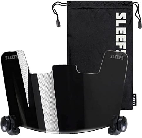 SLEEFS Fußballhelm-Visier [Black Diamond] – getöntes professionelles Fußballvisier/Schild – passend für Jugend- und Erwachsenenhelme – inklusive Schnellvisier-Clips + Mikrofaser-Reisetasche