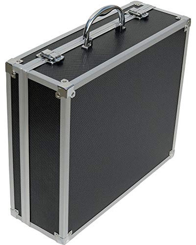 ECI® Aluminium Koffer Schwarz mit Würfelschaum LxBxH 350 x 300 x120 mm Leer-Koffer Alukoffer Alu Box