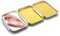 Supremery Juego de empanado Acero Inoxidable 3 Partes - 3 Cuencos para empanizar 23 x 15 x 3 cm - Schnitzel Carne de Pescado - línea de empanado de Metal Rectangular