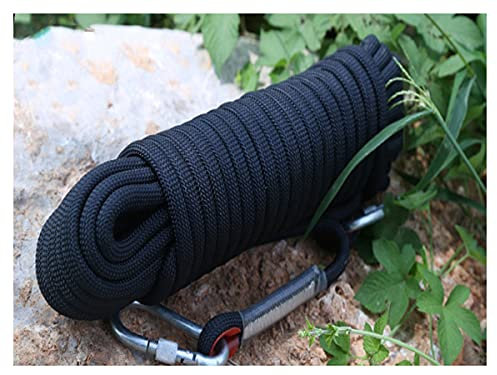 QHY Cuerda de escalada de 10 mm, cuerda de nailon de alta resistencia, cuerda trenzada de seguridad, cuerda de escalada en roca estática, cuerda de escalada en roca, gimnasio interior, exterior,