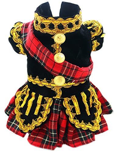 RARIDA Hunde Winterjacken mäntel Handgefertigte Hundebekleidung Heimtierbedarf Schottischer Schottenkaro Kilt Königlicher Stil Samt Uniform Smoking Anzug Katzen Pudel Yorkie Malteser Jacken