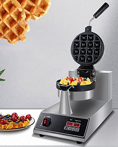 1300W Rotating Belgian Waffle Maker, Rotary Waffle Iron Machine with Non Stick Plates, Auto Temperature Control, Great for Sweet and Savoury/Belgian Waffles