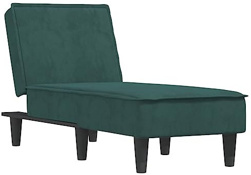vidaXL Chaiselongue, Sofa in 3 Positionen zum Sitzen Entspannen Schlafen Verstellbar, Couch in Eleganter Optik, Liege Schlafsofa Loungesofa Liegesofa, Dunkelgrün Samt