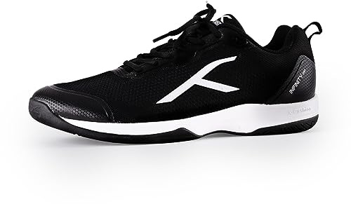 Hundred Infinity Pro Mens Badminton Sports Shoes(Non Marking) | Black-White | 9US/8UK/42EU | for Table Tennis,Volleyball,Basketball & Indoor Sports| Lightweight, Durable & X-Cushion | Paddle Pickle
