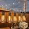 22M Lichterkette Außen LED Lichterkette außen strom mit 36+2 Stk. Warmweiße ST38 Plastik Glühbirnen, IP44 Wasserdicht Innen/Außen Lichterketten für Pergola Partys Garten Hochzeiten [Energieklasse G]