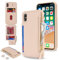 SailorTech Etui pour iPhone X Étui avec Porte-Cartes de crédit, Housse pour iPhone XS Étui à Fermeture éclair Portefeuille avec Fentes pour Cartes de crédit-Abricot