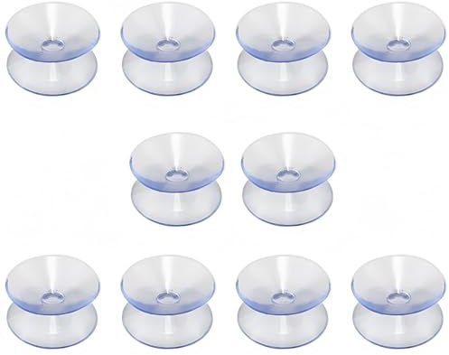 RDNKVB 10 Ventouses Transparentes antidérapantes Double Face, Tapis antidérapants en Verre pour Table Basse, Pieds Transparents Fixes Table, pour Maison Protection Meubles fenêtre(Size:20 mm)