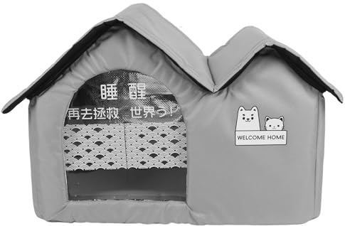 Pssopp Pet Cooling House,Bite Resistant Oxford Cloth Pet Air Conditioner House with Waterproof Ice Packs Large Dog Shelter Cooling Design Cat House Pet Cave for Kitten Cat Puppy (2)