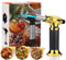 Soplete de Cocina Profesional Recargable, Torcha Butano con Bloqueo de Seguridad y Llama Ajustable para Cocina, Postres, Barbacoa y Camping (Gas No Incluido) （Dorada）