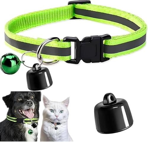 2Pack Mini Haustierortungsgerät für Hunde & Katzen, Kompatibel mit iOS & Android mit Reflektierend Halsband, Ortungsgerät Weltweite Standortverfolgung, Wasserdicht Haltbarkeit