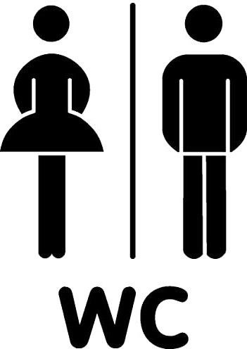 Samunshi® WC Tür Schild Türaufkleber Wandtattoo 14 x 20cm schwarz