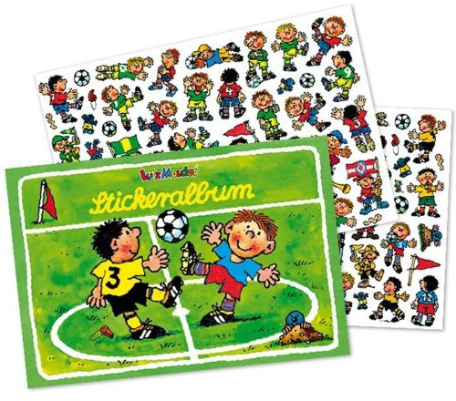 Mauder Stickeralbum mit über 98 Sticker * Fussball - Fritz FLANKE * von Lutz 72007 // Geschenk Tattoo Kindersticker Aufkleber Stickerbuch Fussballer Soccer