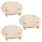 Cemab NEW (3 pezzi diametro 27cm) Carrello porta vaso ecologico, tondo in legno con 4 ruote- per piante e vasi - Portata fino a 140 kg.