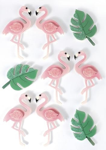 GRAINE CREATIVE 9 3D-Aufkleber 'Flamingo', Rosa, 55 mm, für Karton, Papier, Pappe