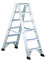 Svelt Scala Professionale a Doppia Salita in Alluminio – 5 Gradini Antisdrucciolo 8 cm, Rinforzi e Cerniere in Acciaio, Tamponi Maggiorati – Certificata EN131