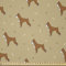 ABAKUHAUS Boxer-Hund Stoff als Meterware, Brown Cartoon-Welpen, Microfaser Stoff für Kunsthandwerke und Dekoration, 5M (230x500cm), Pale Brown Caramel Weiß