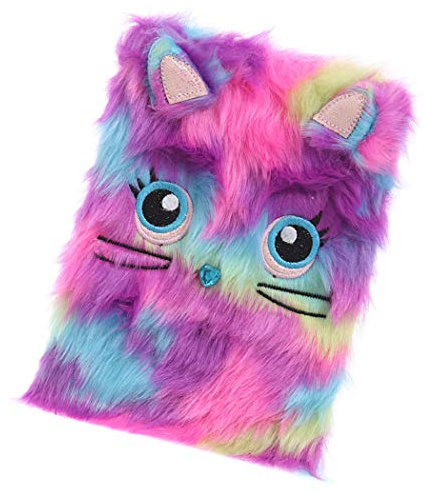 FORLADY Plüsch Notizbuch Mädchen 3D Cute Animal Designs Notizblock Lila Katze