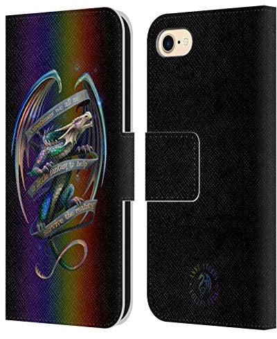 Head Case Designs Officially Licensed Anne Stokes Survive The Reality Dragon Fantasy Leather Wallet Case Compatible With Apple iPhone 7/8 / SE 2020 & 2022