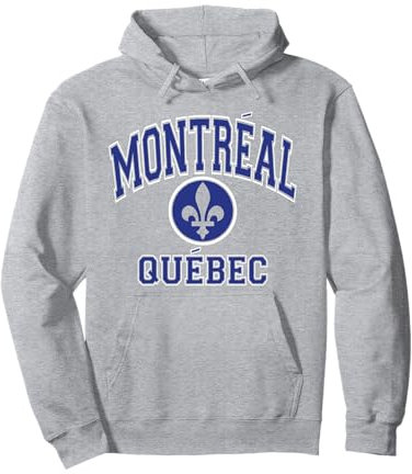 Montreal Quebec Fleur de Lys Blue Print Sweat à Capuche