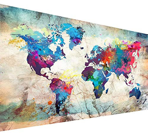YALKIN 5D Diamond Painting Großes XXL 40x90cm Diamant Painting Bilder Weltkarte Diamond Art Erwachsene Full DIY Diamant Kunst Malerei Stickerei Set Kreuzstich Bilder HomeWand Dekor